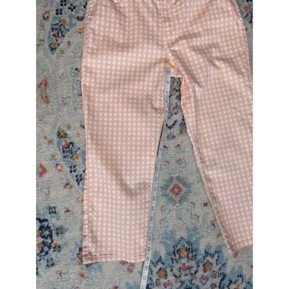 Chico's Peach Gingham Perfect Stretch Girlfriend Slim Leg Capri - 0 (S/4) - Picture 7 of 12